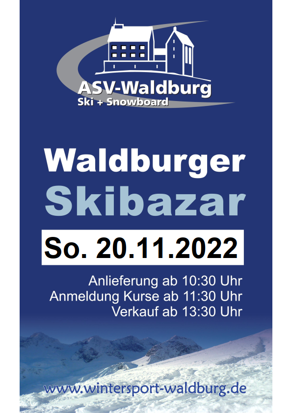 Skibazar 2022 Waldburg Plakat